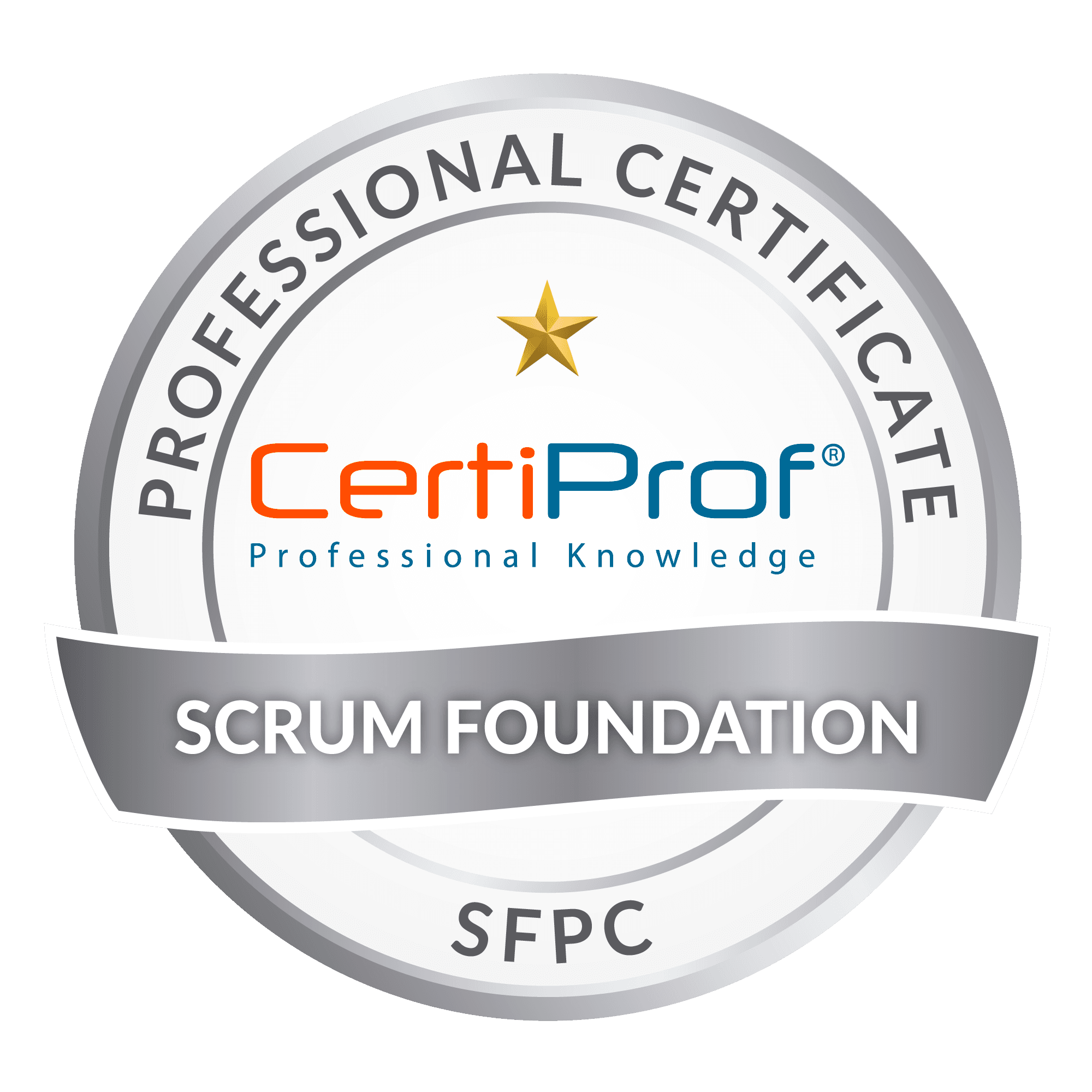 Certificado SCRUM FOUNDATION PROFESSIONAL CERTIFCATE(SFPC)